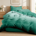 Lenjerie de pat degradé, finet, 6 piese, verde smarald